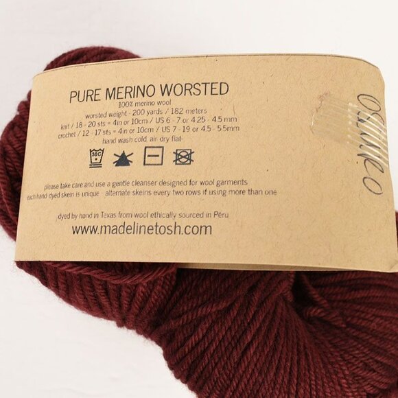 MadelineTosh Pure Merino Worsted Yarn Merino Wool Hand Dyed Oscuro Colorway - Picture 3 of 3